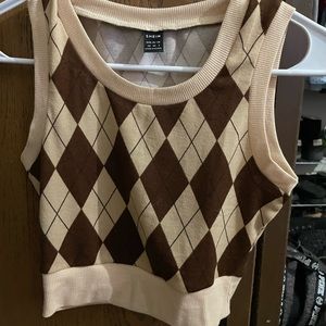 xs checkered crop top